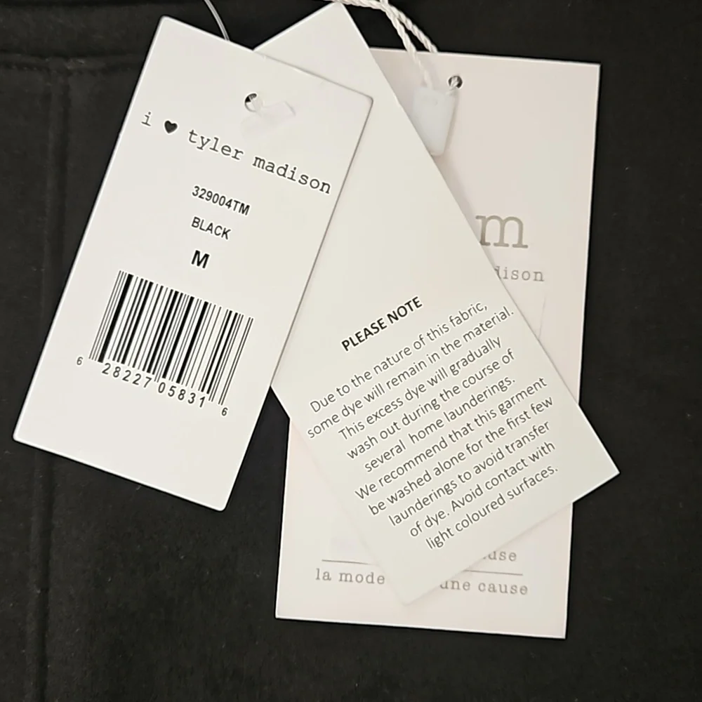 NWT iltm i love tyler maddison black Fatima faux suede shirt dress, size M - Picture 3 of 8